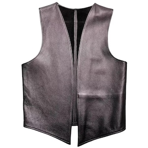 Men Genuine Leather Vest for Men, Open Front Bartender Vest, Biker Vest, Handmade Motorcycle Vest - Bar Vest - Gift for Him - Vests