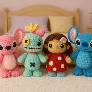 Patrón de crochet 4 en 1: Monstruos alienígenas y muñeca Scrump (Descarga PDF)