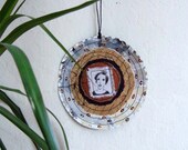 Woman Coffee Lover original art hand painted gift home decor card souvenir ornament embroidery paper fabric