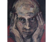 Man portrait painting original Framed acrylic people figurative