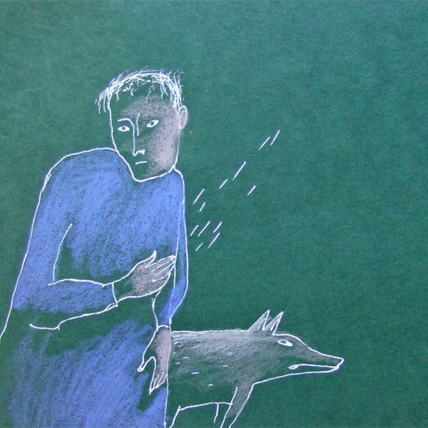 original drawing, figurative,  AT NIGHT