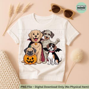Cute Dog Trick or Treat, Ghost Puppy Halloween, Golden Retriever Png, Puppy in Ghost Costume, Candy Bucket Dog PNG, Sublimation, Girly Png