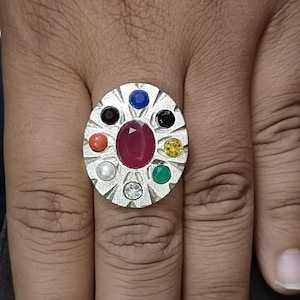 Handmade Trillionaire Maker Real Magic Ring 945 Wealth Lottery Money Success A | Most Powerful & Divine Ring Multi Color Stone