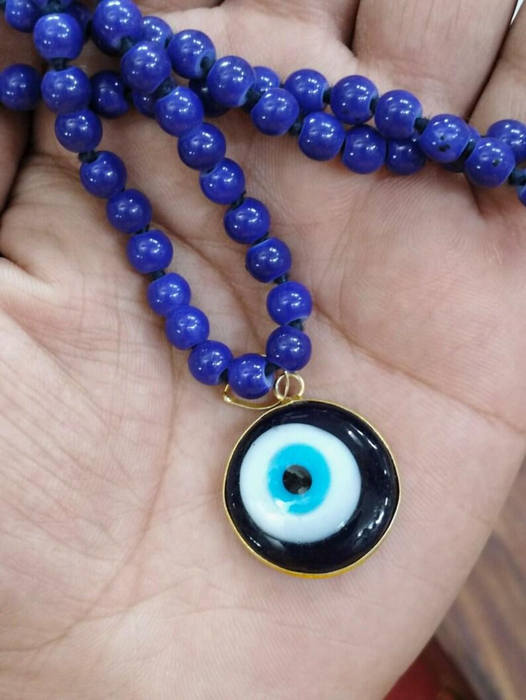 Evil Eye Protection Pendant Blue Beaded Necklace Etsy — free download