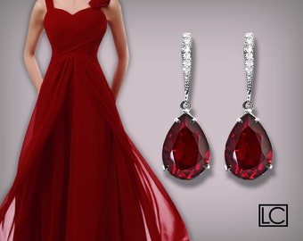 earrings with red gown