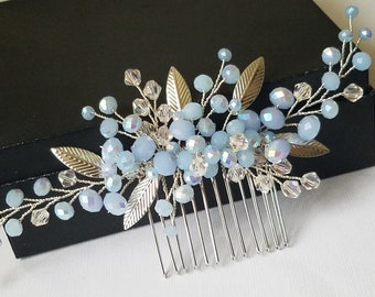 blue wedding hair pieces