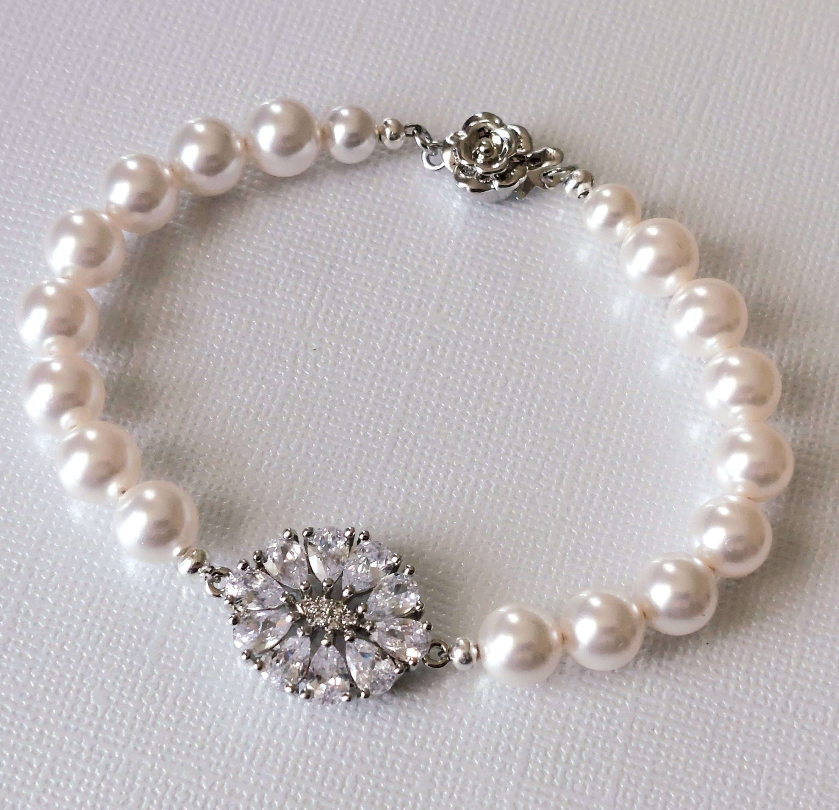 ブレスレット SCUDO  White Ice Pearl Beads Bracelet Bracelets for women│Pearls,Turquoises and Sterling Silver