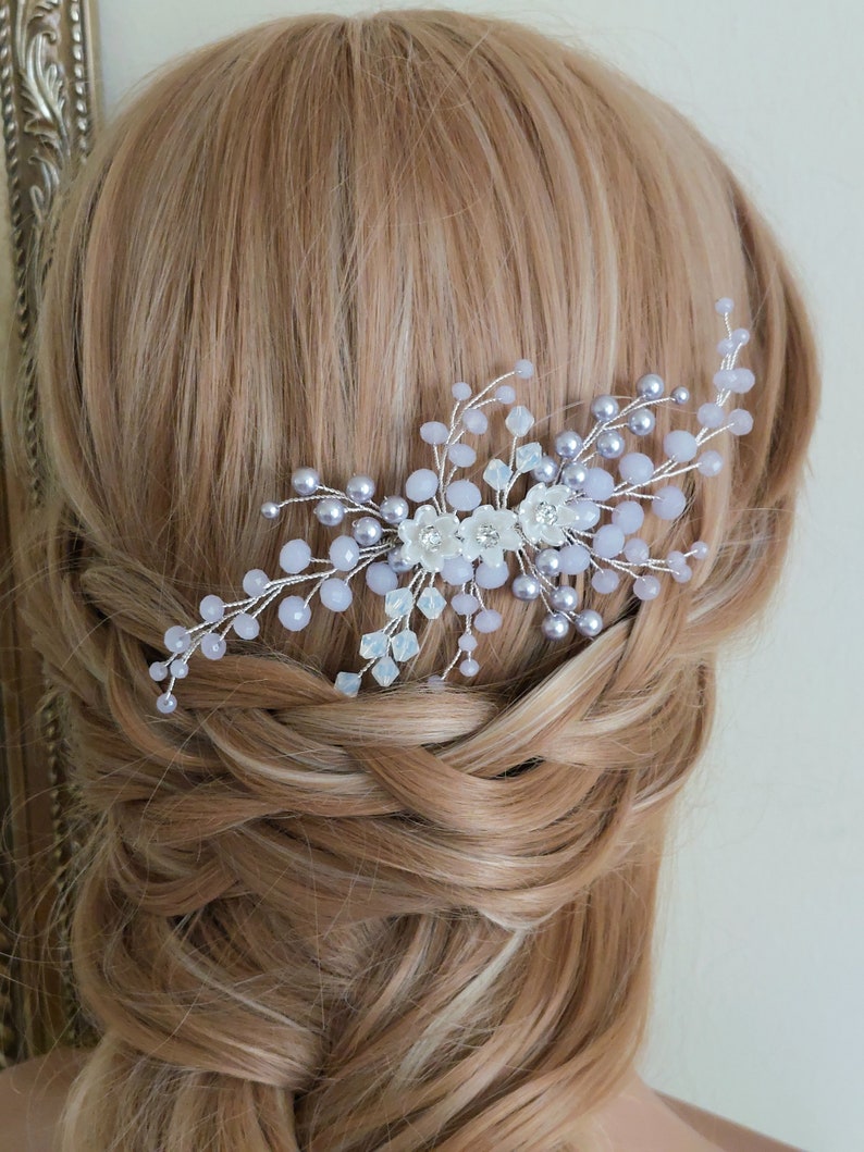 Lavender Bridal Hair Comb Lilac Wedding Hair Piece Pastel Etsy