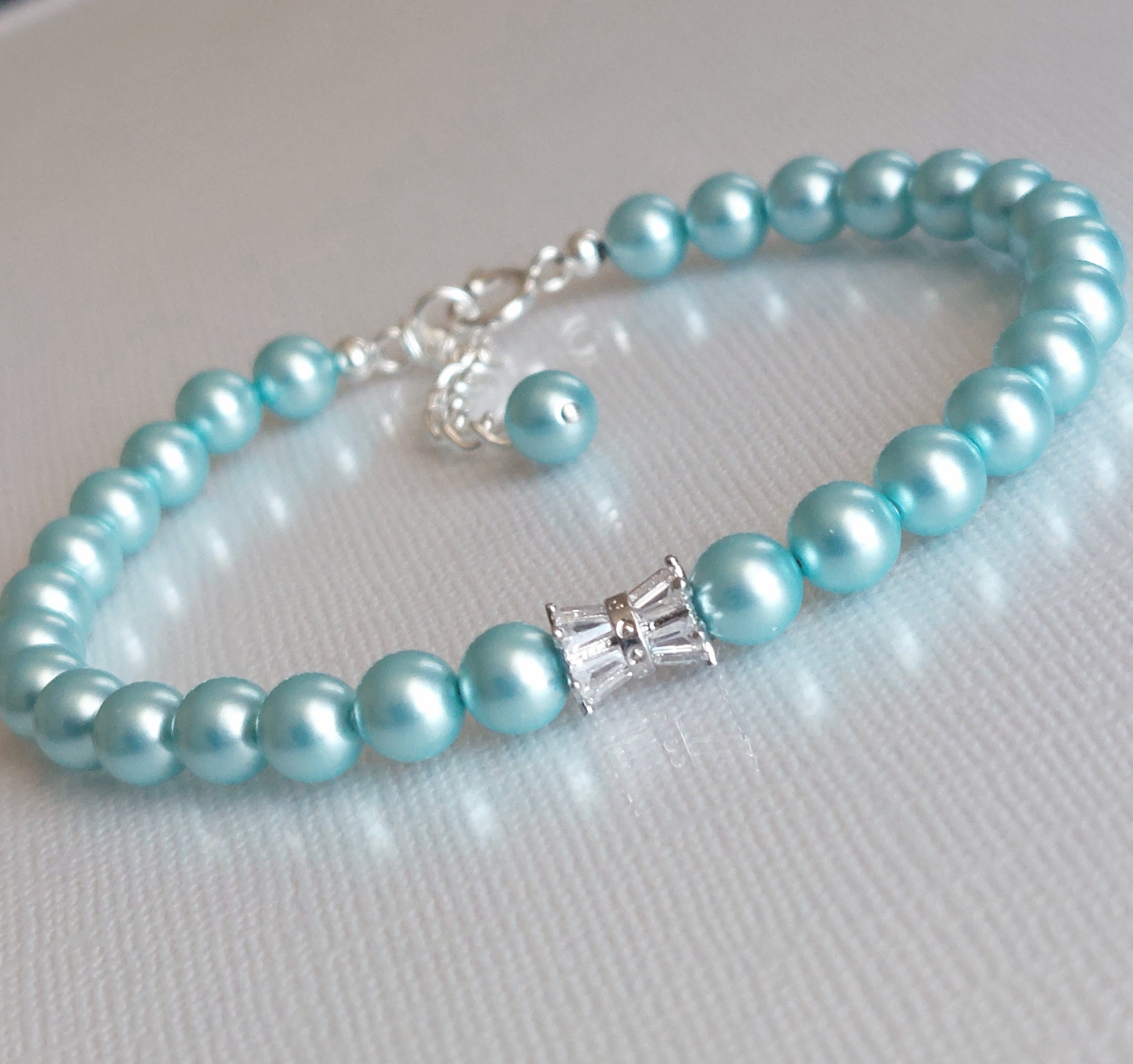 Tiffany Blue Bead Bracelet