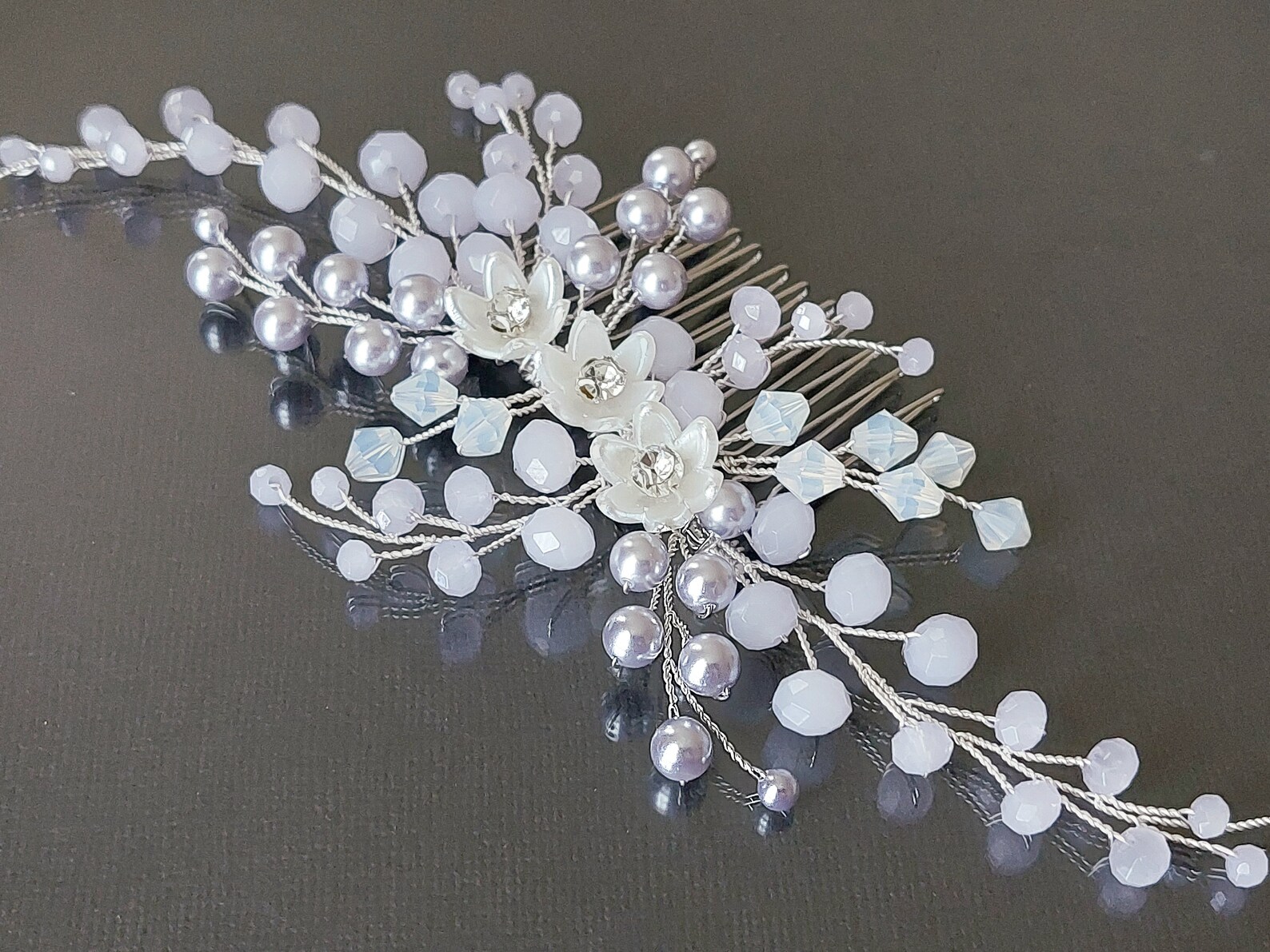 Lavender Bridal Hair Comb Lilac Wedding Hair Piece Pastel Etsy