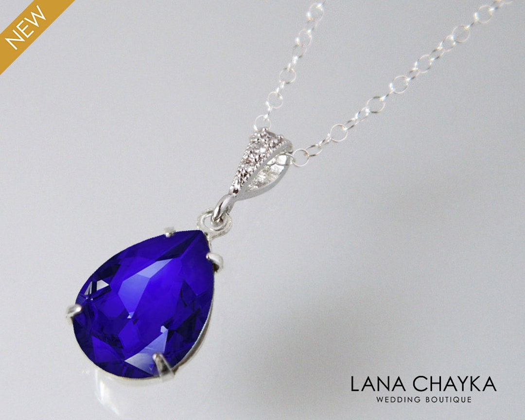Ocean Teardrop – Blue Zircon Pendant Necklace