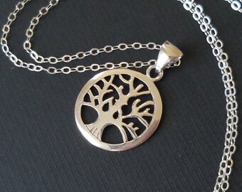 Tree of Life Sterling Silver Necklace, Wedding Tree of Life Necklace, Sterling Silver Tree of Life Pendant, Tree of Life Wedding Jewelry