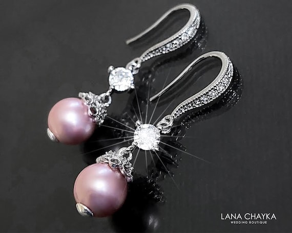 Powder Rose Pink Pearl Jewelry Set Powder Pink Pearl Earrings