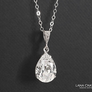 Hochzeit Kristall Halskette, Teardrop Kristall Halskette, Braut Kristall Kette Halskette, Hochzeit Kristallschmuck, Brautjungfer Kristallhalskette