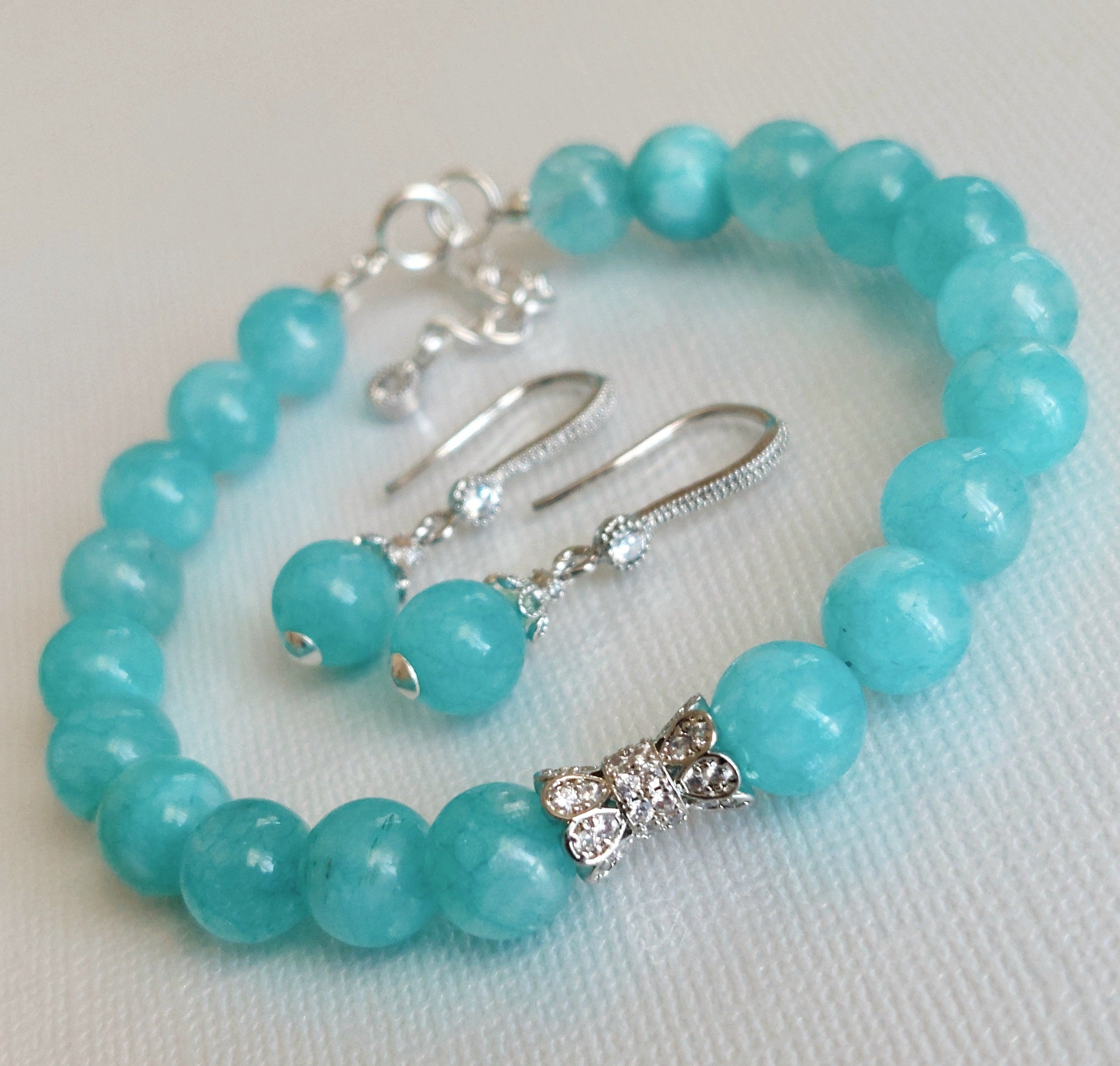 Teal earrings and bracelet clearance