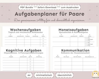 Printable task planner for couples to ensure fair task division and reduce mental load