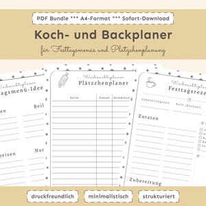Weihnachtsplaner (A4) – minimalist planner zum Ausdrucken; weihnachtsplaner pdf, Festtagsmenü und Plätzchenplaner.