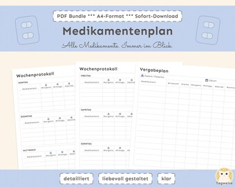 Medication Plan PDF | Dispensing Schedule & Weekly Log | For Patients and Caregivers | Medication Plan for Seniors