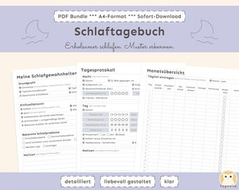 Sleep Diary | Daily Log & Monthly Overview | Printable Sleep Tracker | For Better Sleep | Printable Sleep Diary