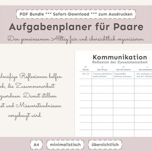 Aufgabenplaner für Paare zum Ausdrucken für faire Aufgabenteilung und Reduktion von Mental Load