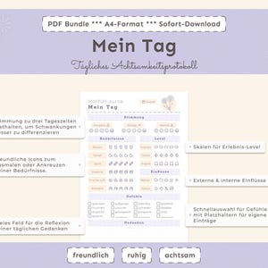 Wohlfühl-Journal im A4-Format mit Stimmungs- und Selbstfürsorge-Seiten