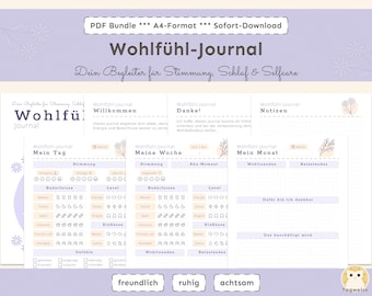 Printable well-being journal (PDF, A4): Identify needs and track mood