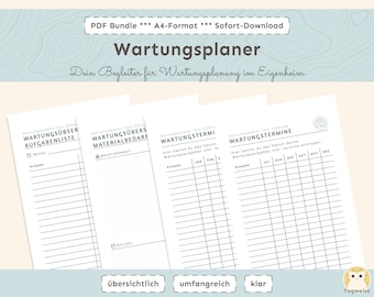 Home Maintenance Planner | House & Apartment Checklists | Maintenance, Repairs, Inspections | Household Planner PDF A4