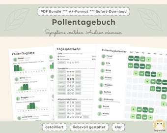 Printable pollen diary | Understand symptoms. Identify triggers. | Printable diary