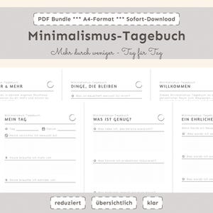 Minimalismus-Tagebuch | Digitales Achtsamkeits-Journal zum Ausdrucken | Printable Selbstreflexion & Klarheit