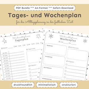 Weihnachtsplaner zum Ausdrucken (A4) | Weihnachtsplaner Deutsch |  Minimalistischer Planer
