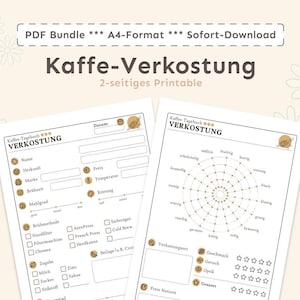 Coffee Tasting Notes PDF: Printable German Coffee Journal