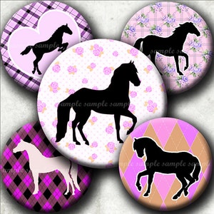 DESCARGA INSTANTÁNEA Purple I Love Horses (431) 4x6 Bottle Cap Images Digital Collage Sheet for bottlecaps hair bows.. imágenes de tapa de botella