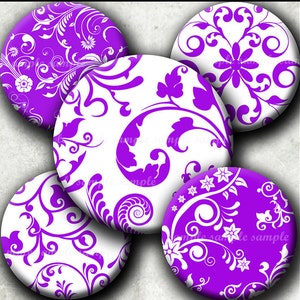 INSTANT DOWNLOAD Purple Floral (472) 4x6 Bottle Cap Images Printable Digital Collage Sheet bottlecaps glass tiles hair bows cabochon images