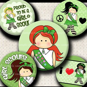 INSTANT DOWNLOAD Girl Scouts 491 4x6 Bottle Cap Images Digital Collage ...
