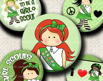 INSTANT DOWNLOAD Girl Scouts (491) 4x6 Bottle Cap Images Digital Collage Sheet for bottlecaps glass tiles hair bows . bottlecap images