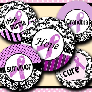 DESCARGA INSTANTÁNEA Damask Purple Ribbons (068) 4x6 Bottle Cap Images Digital Collage Sheet for bottlecaps hair bows.. imágenes de tapa de botella