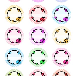 INSTANT DOWNLOAD Editable JPG Colorful LadyBug 228 4x6 Bottle Cap Images Digital Collage Sheet for bottlecaps hair bows bottlecap images image 2