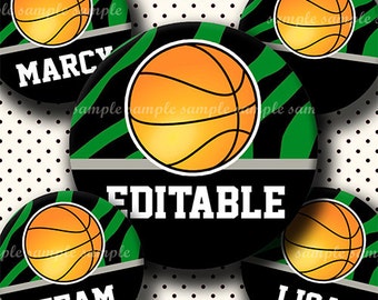 DESCARGA INSTANTÁNEA Editable JPG Green Basketball (663) 4x6 Bottle Cap Images Digital Collage Sheet bottlecaps hair bows bottlecap images