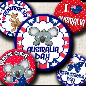 DESCARGA INSTANTÁNEA Happy Australia Day (558) 4x6 Bottle Cap Images Digital Collage Sheet for bottlecaps hair bows magnets.. imágenes de tapa de botella