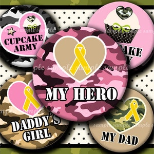 DESCARGA INSTANTÁNEA Army Girly Designs(140) 4x6 Bottle Cap Images Digital Collage Sheet for bottlecaps glass tiles hair bows bottlecap images