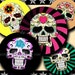 INSTANT DOWNLOAD Colorful Sugar Skulls (150) 4x6 Bottle Cap Images Digital Collage Sheet bottlecaps glass tiles hair bows bottlecap images