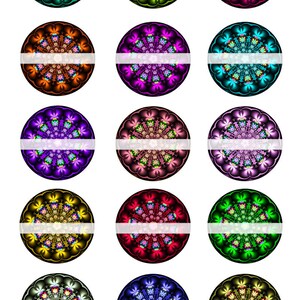 INSTANT DOWNLOAD Fractal Flowers 482 4x6 Bottle Cap Images Digital Collage Sheet for bottlecaps glass tiles hair bows .. bottlecap images image 2