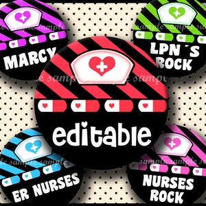 DESCARGA INSTANTÁNEA Editable JPG Nurses Rock (299) 4x6 Bottle Cap Images Digital Collage Sheet for bottlecaps hair bows.. imágenes de tapa de botella