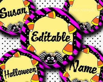 INSTANT DOWNLOAD Editable JPG Halloween Cute Spider And Candies (283) 4x6 Bottle Cap Images Digital Collage for bottlecaps hair bows ..