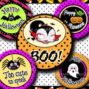 DESCARGA INSTANTE Feliz Halloween (286) 4x6 Botella Cap Imágenes Collage Digital Hoja para tapas de botellas vidrio azulejos pelo arcos... imágenes de tapas de botellas
