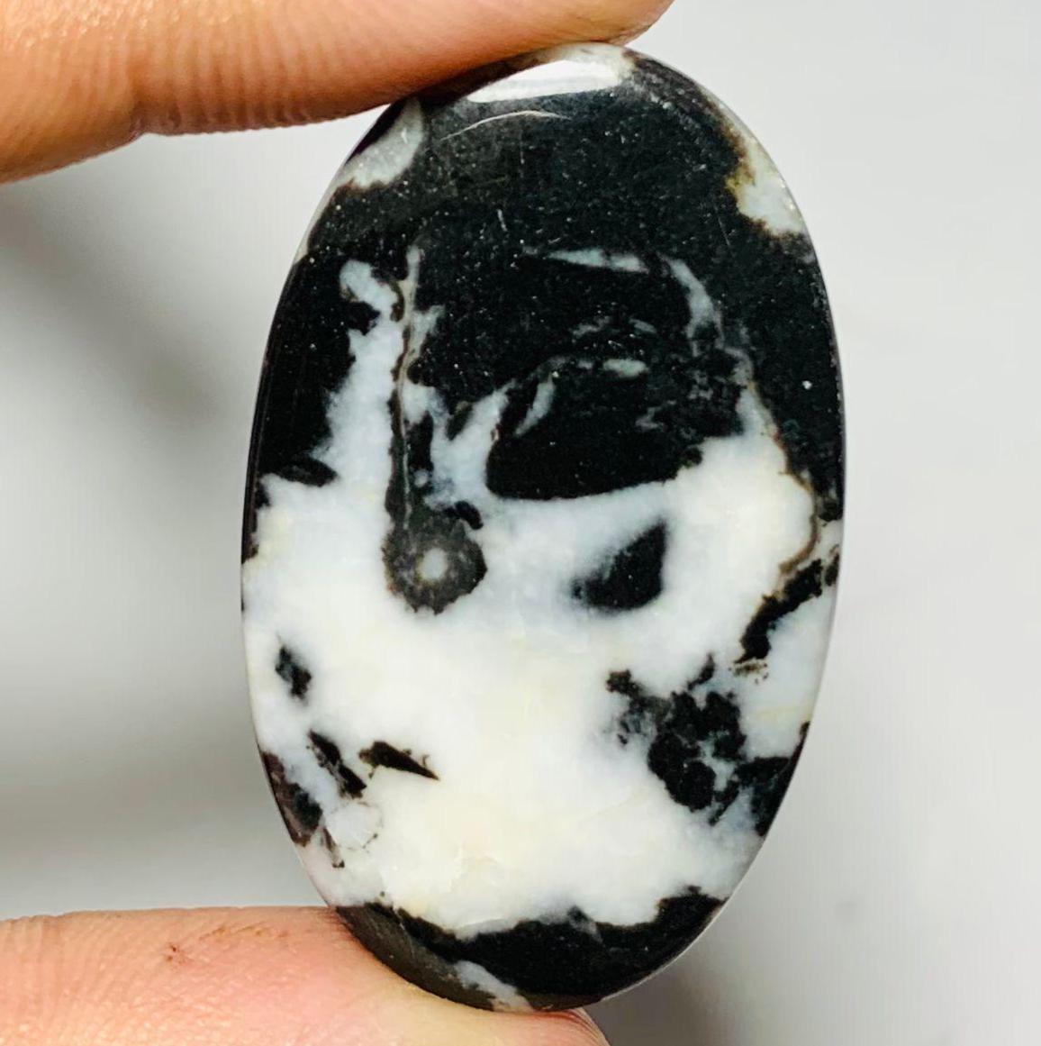 Natural Black Zebra Jasper Cabochon Striped Jasper Gemstone