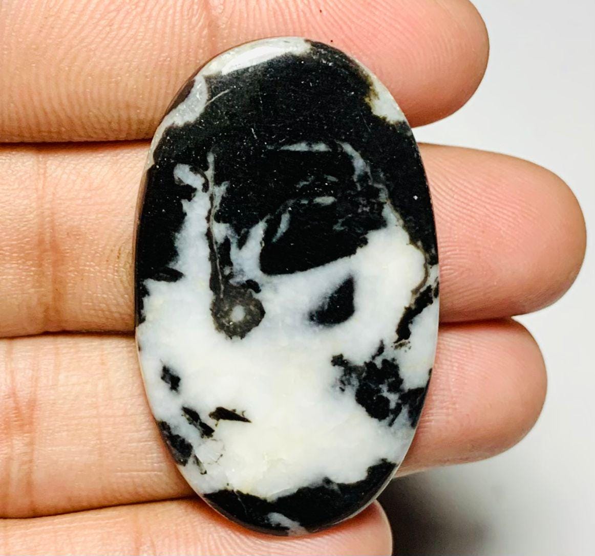 Natural Black Zebra Jasper Cabochon Striped Jasper Gemstone