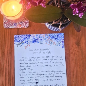 Carta escrita a mano: mal escrita, divertida, cómica, amorosa, dulce, personalizada, estilo vintage, romántica, patata, anticuada.