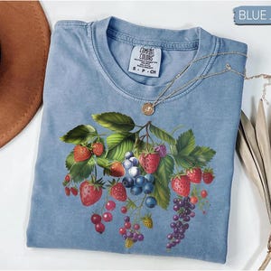 Berry Graphic T-Shirt – Vibrant Strawberry, Blueberry & Grape Print, Colorful Fruit Tee, Nature-Inspired Summer Shirt, Gift for Fruit Lovers