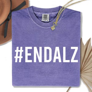 Camiseta de concienciación sobre el Alzheimer ENDALZ - Camiseta con lazo morado